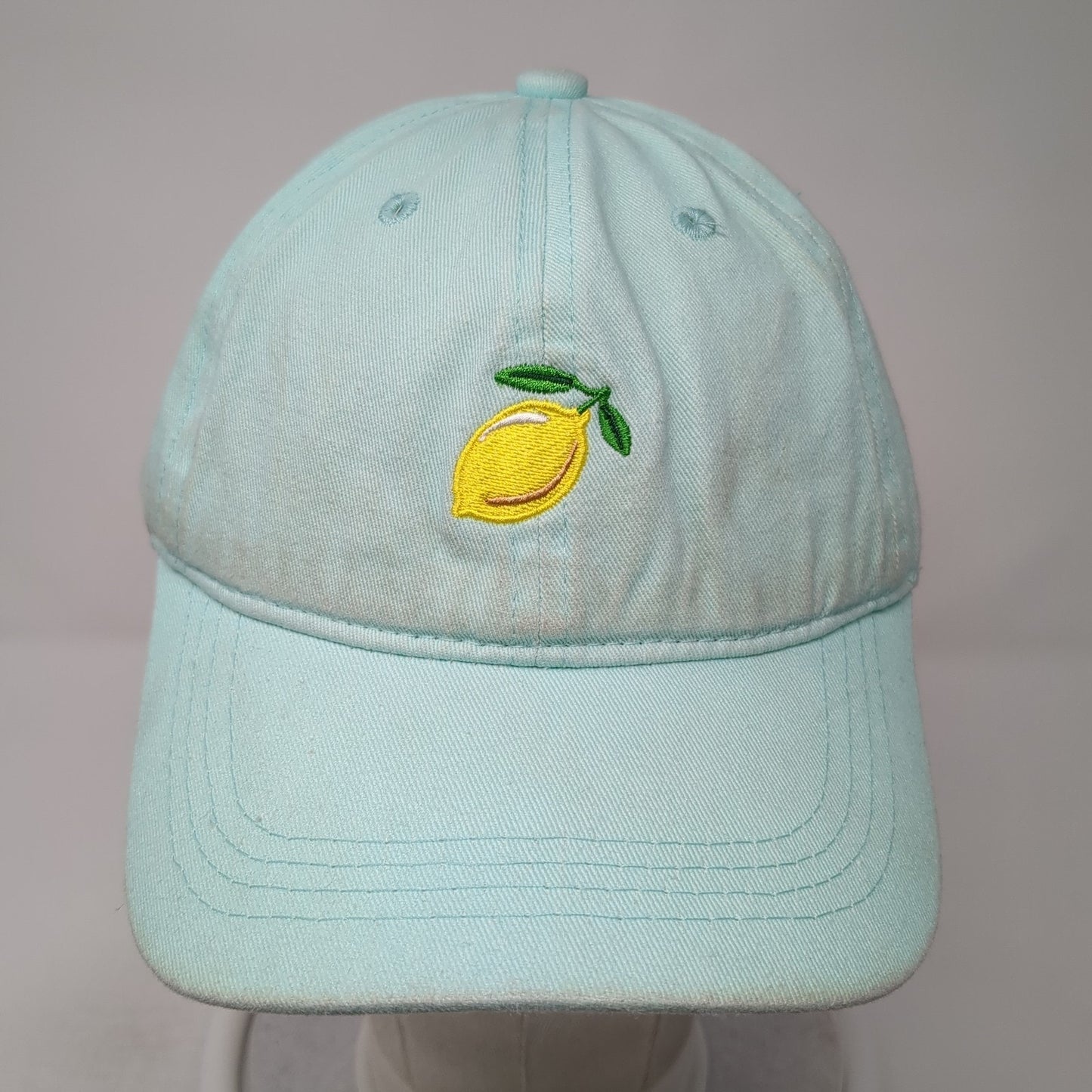 Lemon Slideback Hat Blue One Size Adjustable Embroidered Vent Holes