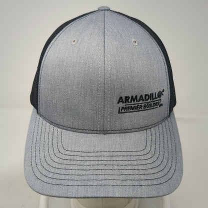 Richardson Trucker Hat Gray One Size Snapback Mesh Armadillo Premier Builder