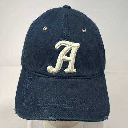 Abercrombie & Fitch Baseball Cap Blue One Size Embroidered Letter A Frayed Brim