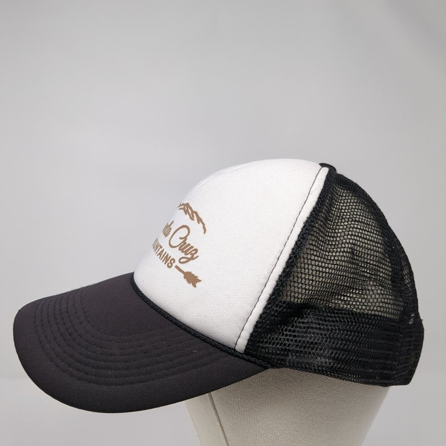 Santa Cruz Mountains Snapback Rope Trucker Hat Black One Size Mesh Back