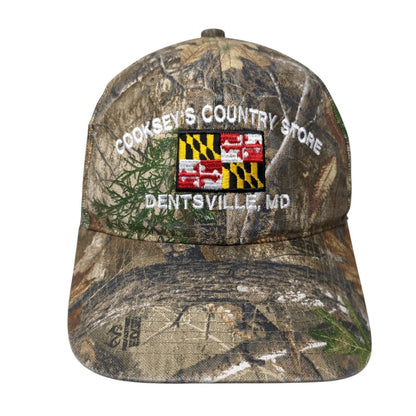 Cookseys Country Store Dentsville MD Strapback Trucker Hat Camo OS Mesh Realtree