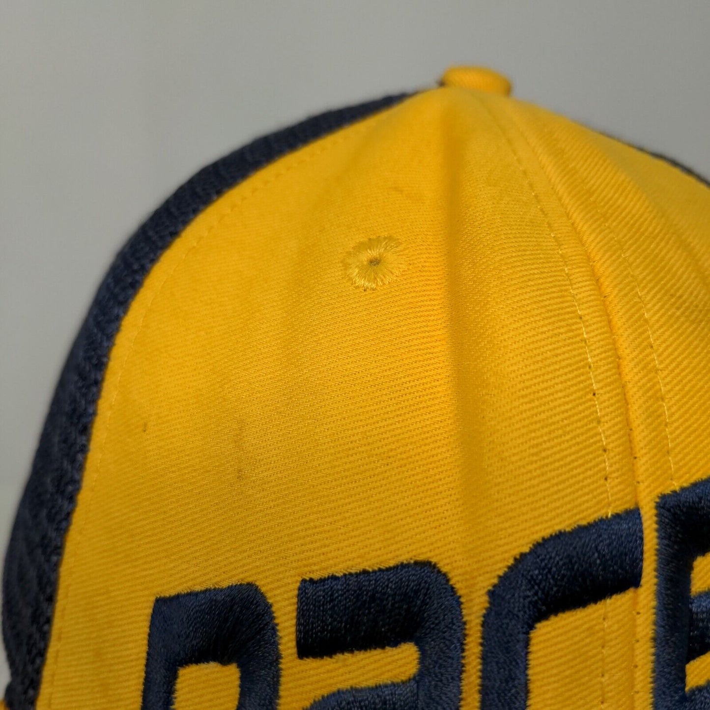 Main Gate Men's Snapback Mesh Back Hat Yellow Blue Indiana Pacers Logo