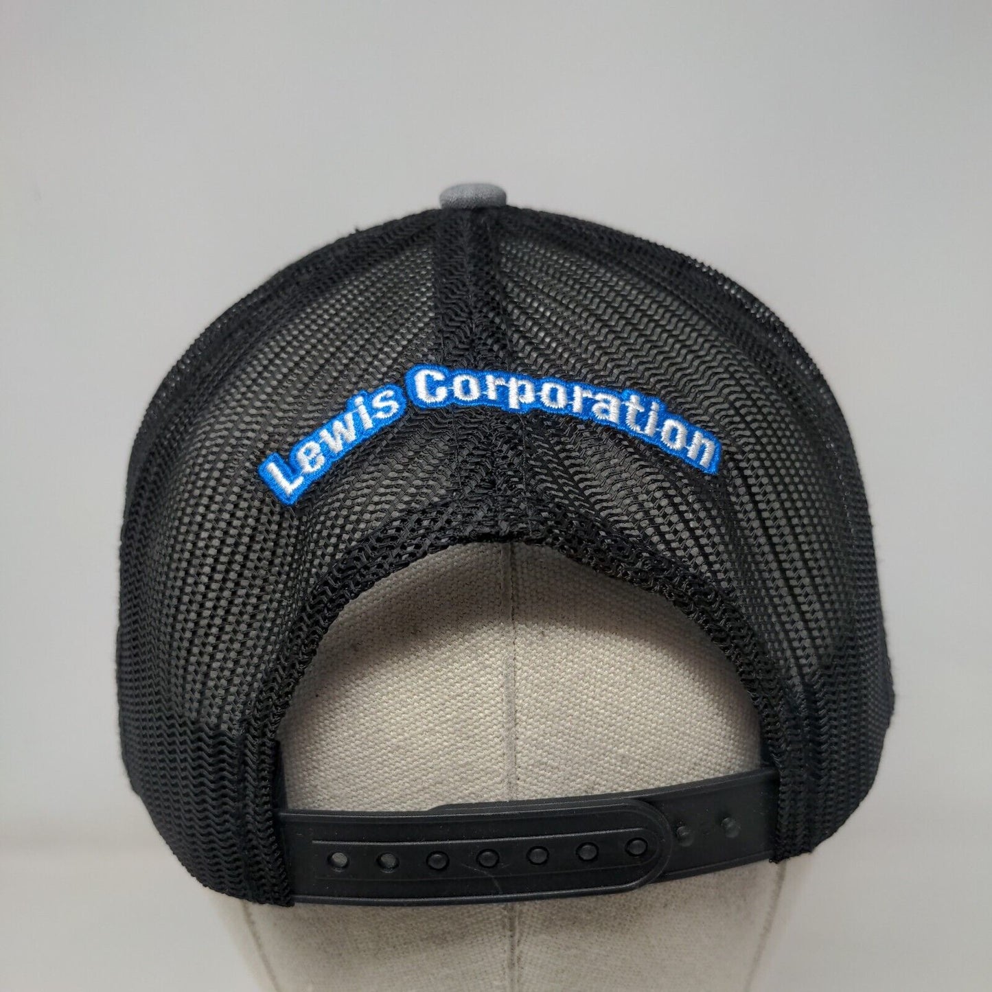 American Flag Lewis Corporation Snapback Trucker Hat Gray OSFA Patriotic MAX