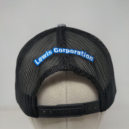 American Flag Lewis Corporation Snapback Trucker Hat Gray OSFA Patriotic MAX