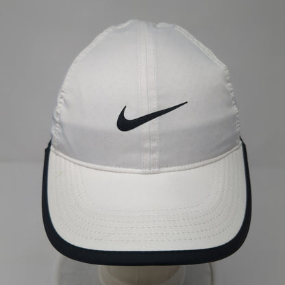 Nike Strapback Hat White One Size Black Trim Featherlight Dri-Fit