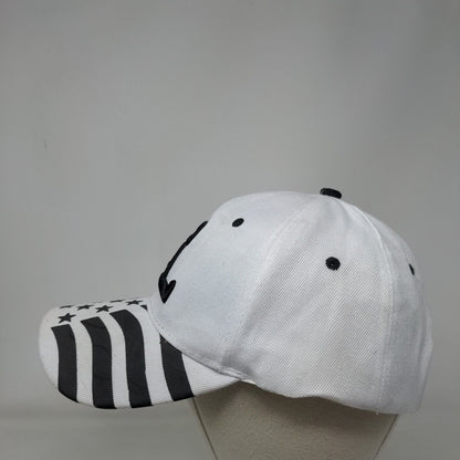 FL USA Flag Strapback Hat White One Size Embroidered Adjustable 6 Panel
