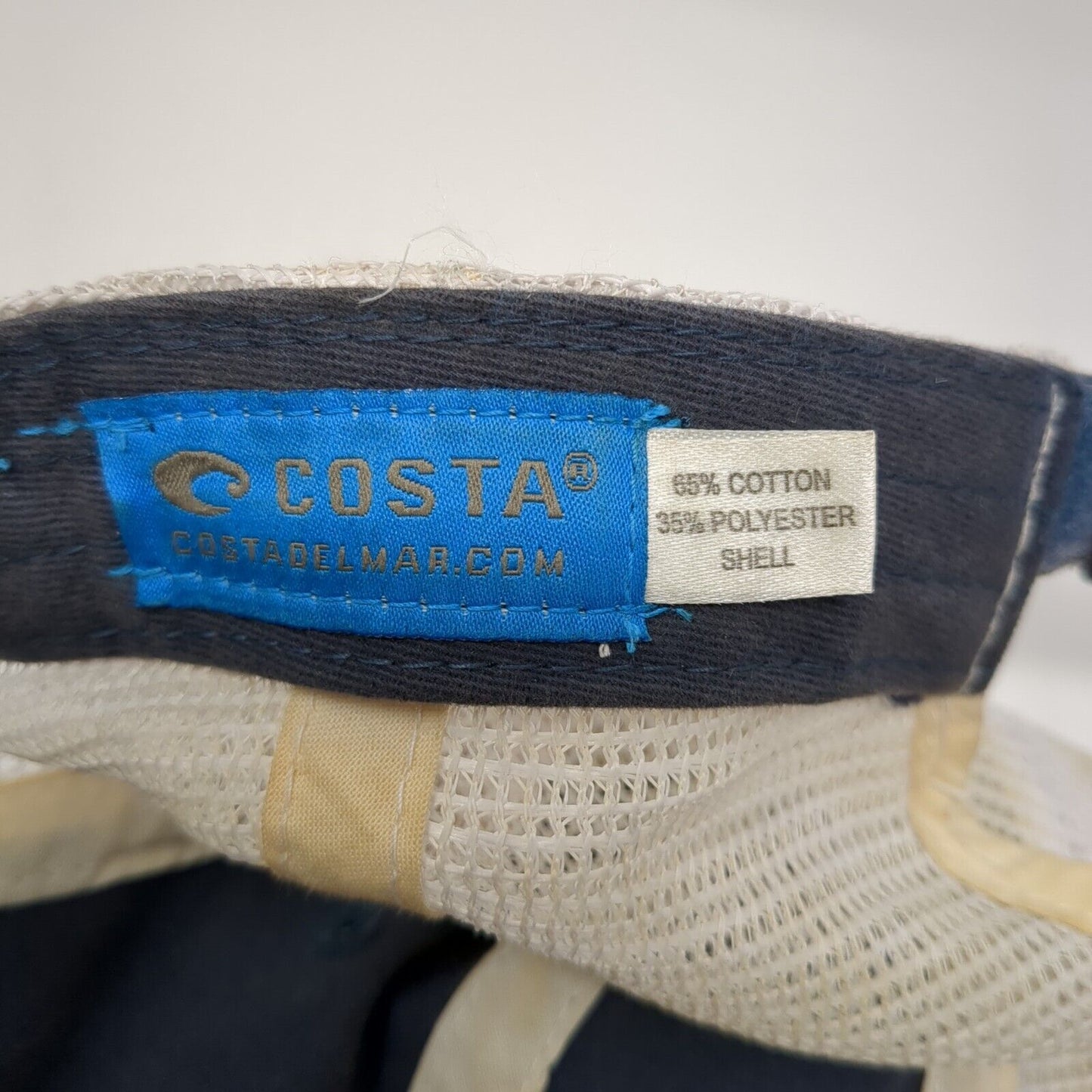 Costa Del Mar Logo Strapback Trucker Hat Blue One Size Mesh Back 6 Panel