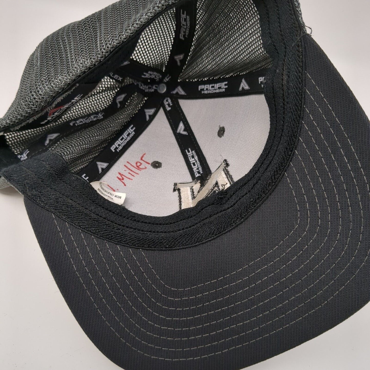 Letter N Fitted Mesh Back Trucker Hat Gray 7 3/8-8 Embroidered 6 Panel