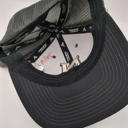 Letter N Fitted Mesh Back Trucker Hat Gray 7 3/8-8 Embroidered 6 Panel