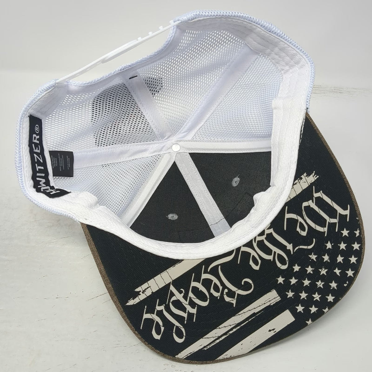 Howitzer Trucker Hat Gray One Size We the People Mesh Flat Brim Patriot MFG Hat