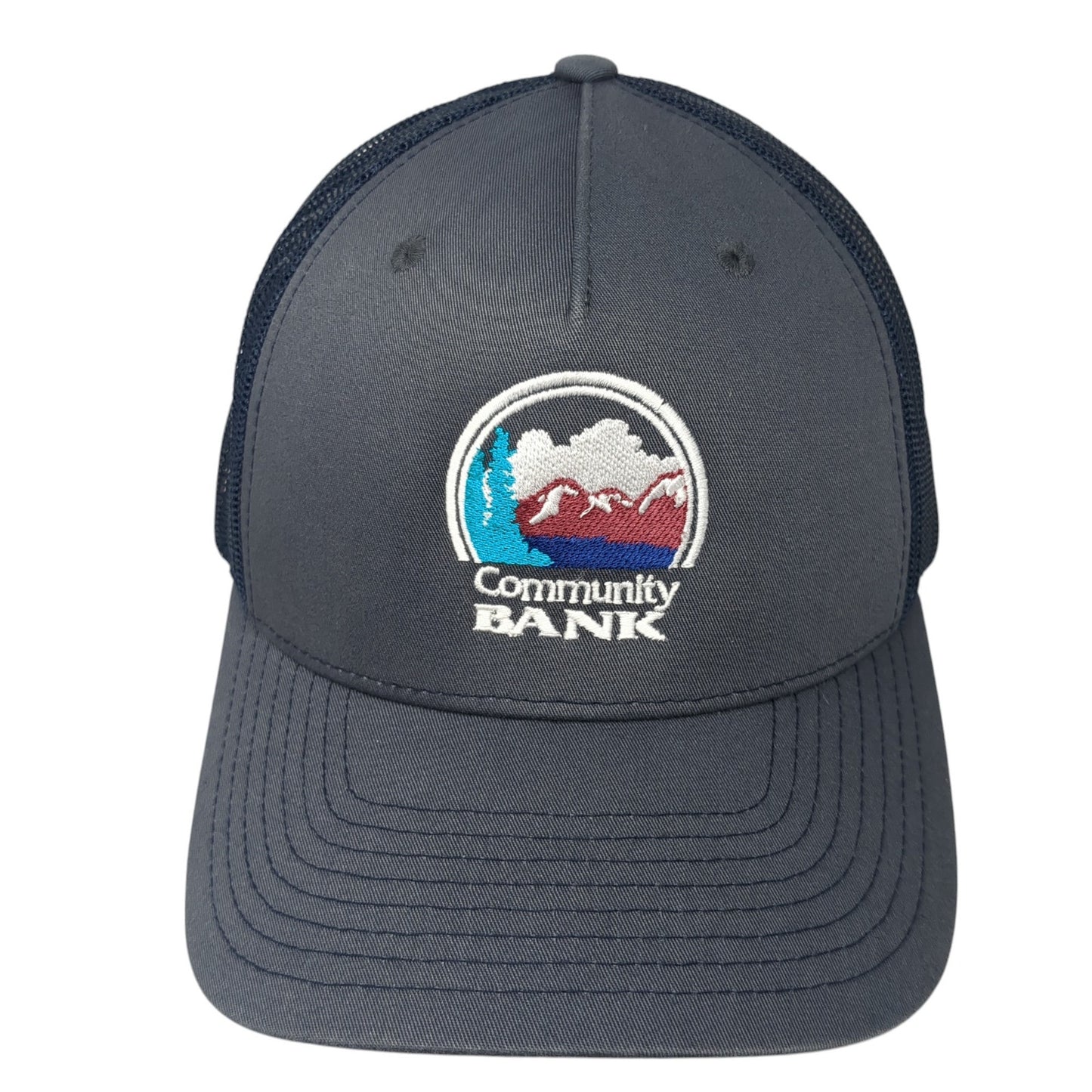 Community Bank Snapback Mesh Back Trucker Hat Gray One Size Richardson