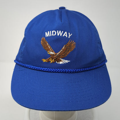 Midway Slideback Baseball Cap Blue OS Adjustable Embroidered Rope Designer Pro