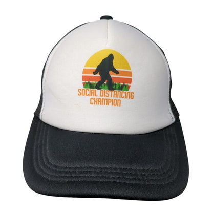 Social Distancing Champion Bigfoot Snapback Trucker Hat Black One Size