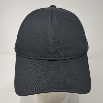 Unbranded Snapback Hat Black One Size Adjustable Vented Holes 6 Panel Blank
