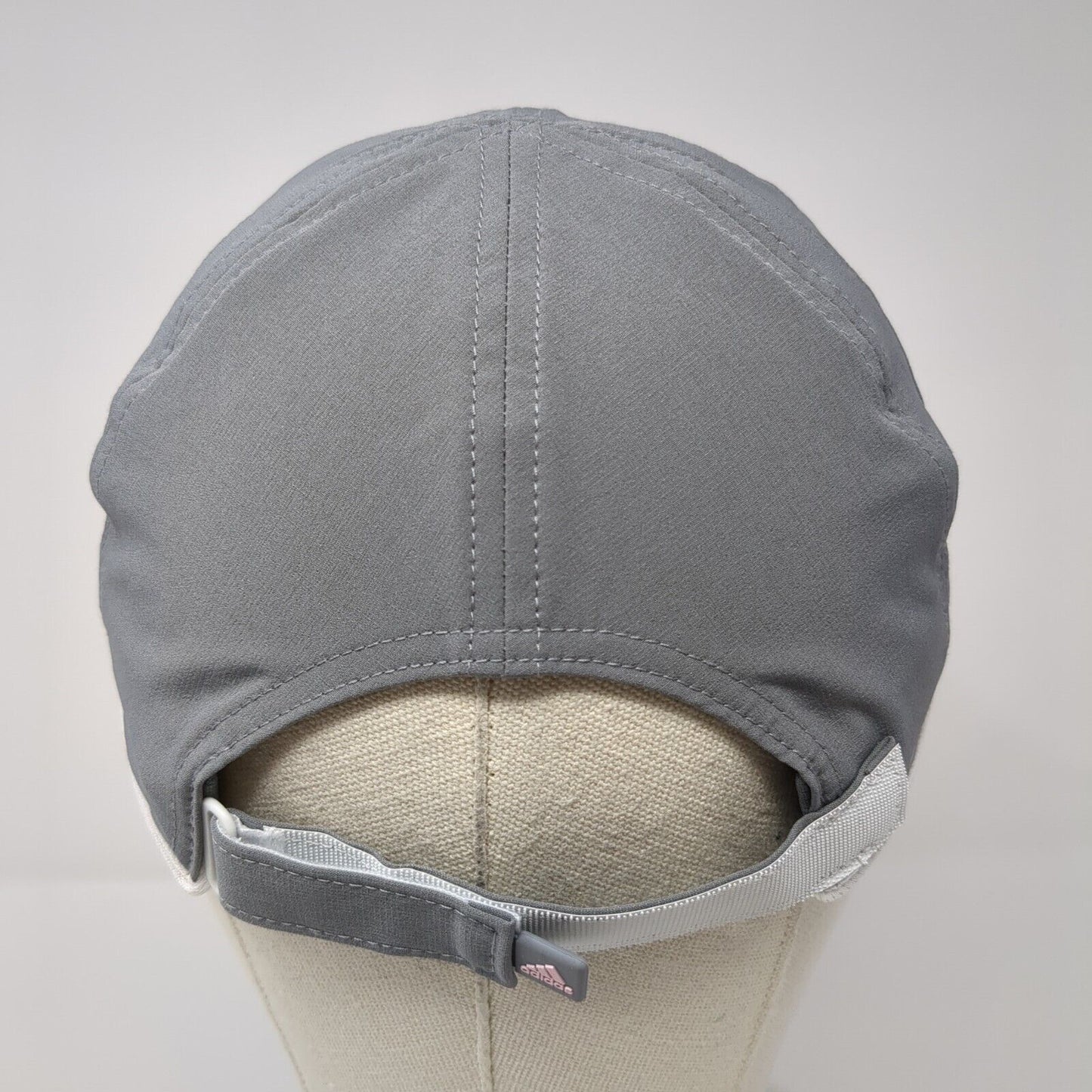 Adidas 3 Stripes Strapback Hat Gray One Size White Trim Aeroready