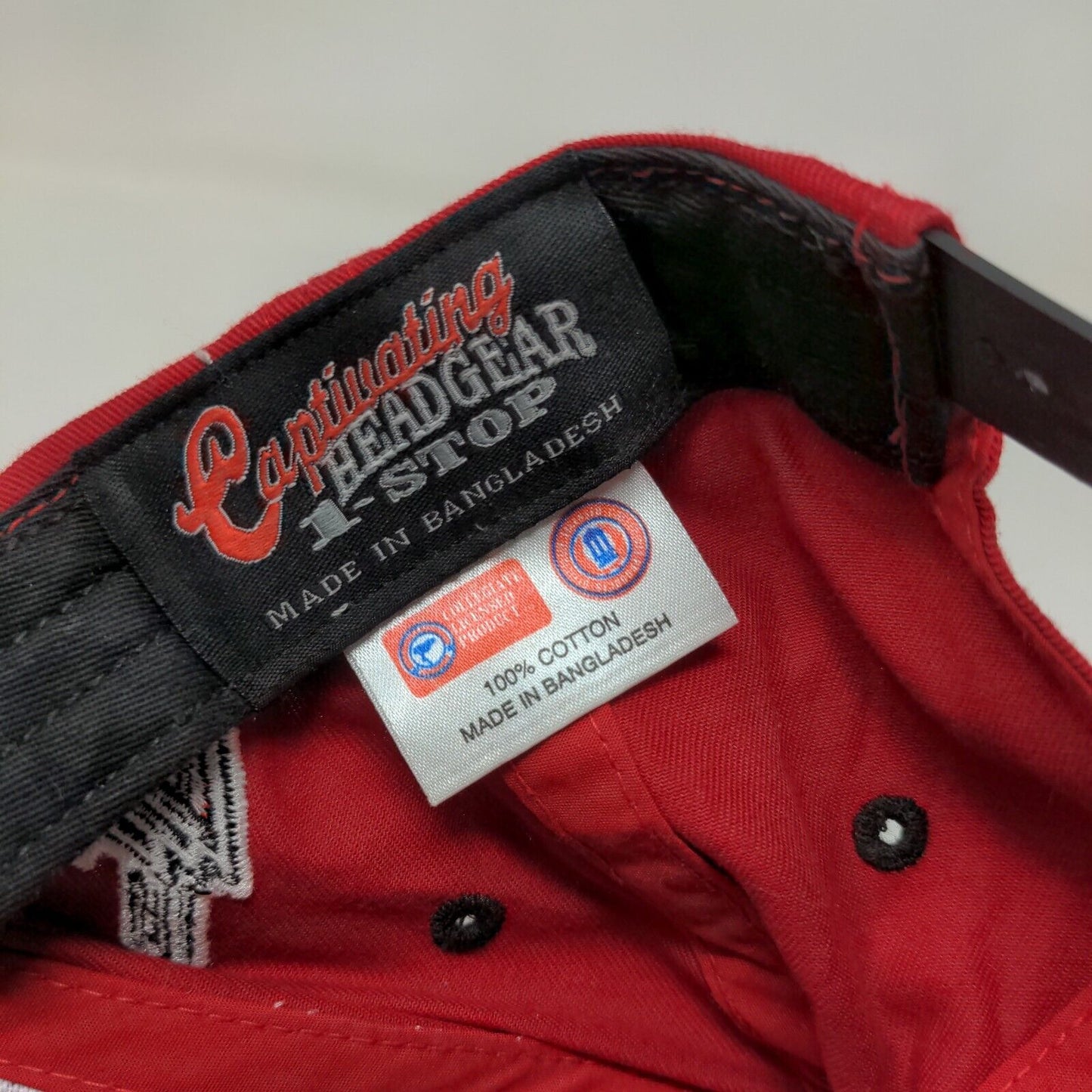 Captivating Headwear 1 Stop Men's Snapback Hat Red Ball State Cardinals Logo