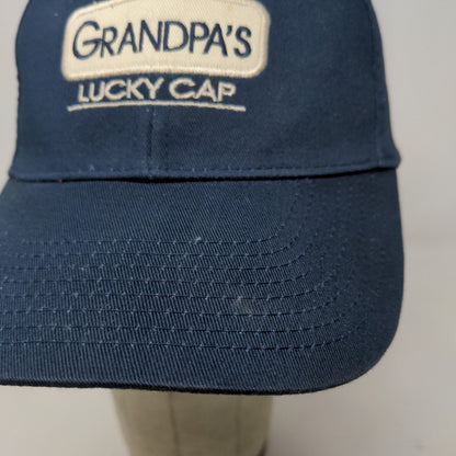 Signatures Men's Slideback Hat Blue OSFM Embroidered Grandpa's Lucky Cap Logo