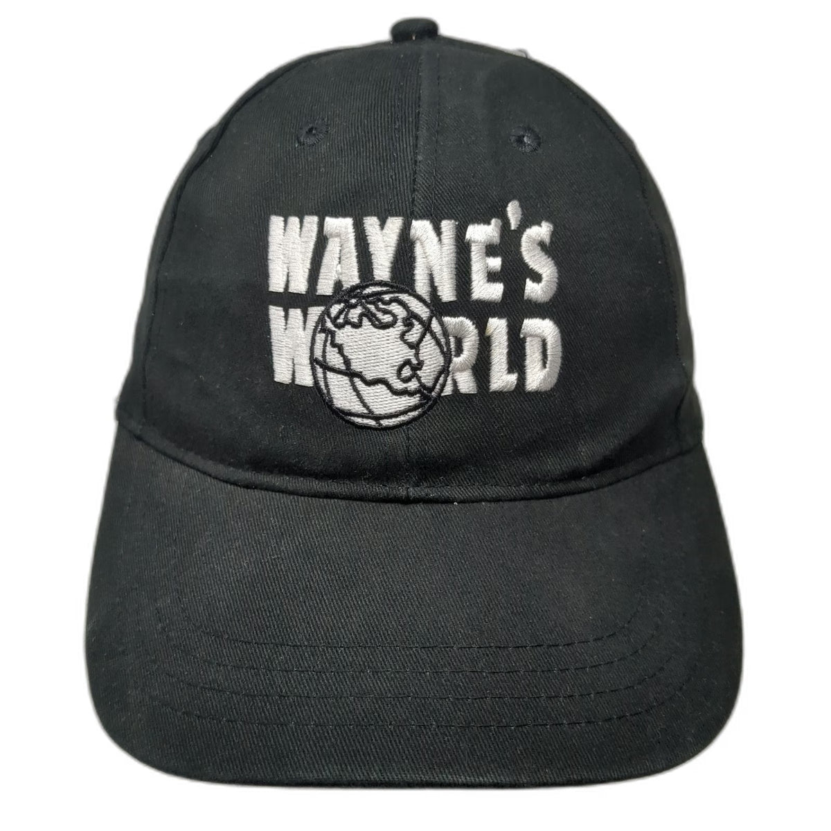 Quake City Caps Snapback Black One Size Waynes World Embroidered Cotton Hat