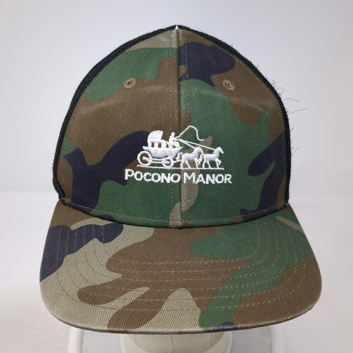 Outdoor Cap Trucker Hat Green Brown One Size Pocono Manor Snapback Mesh Camo PA