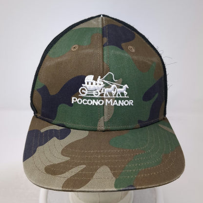 Outdoor Cap Trucker Hat Green Brown One Size Pocono Manor Snapback Mesh Camo PA