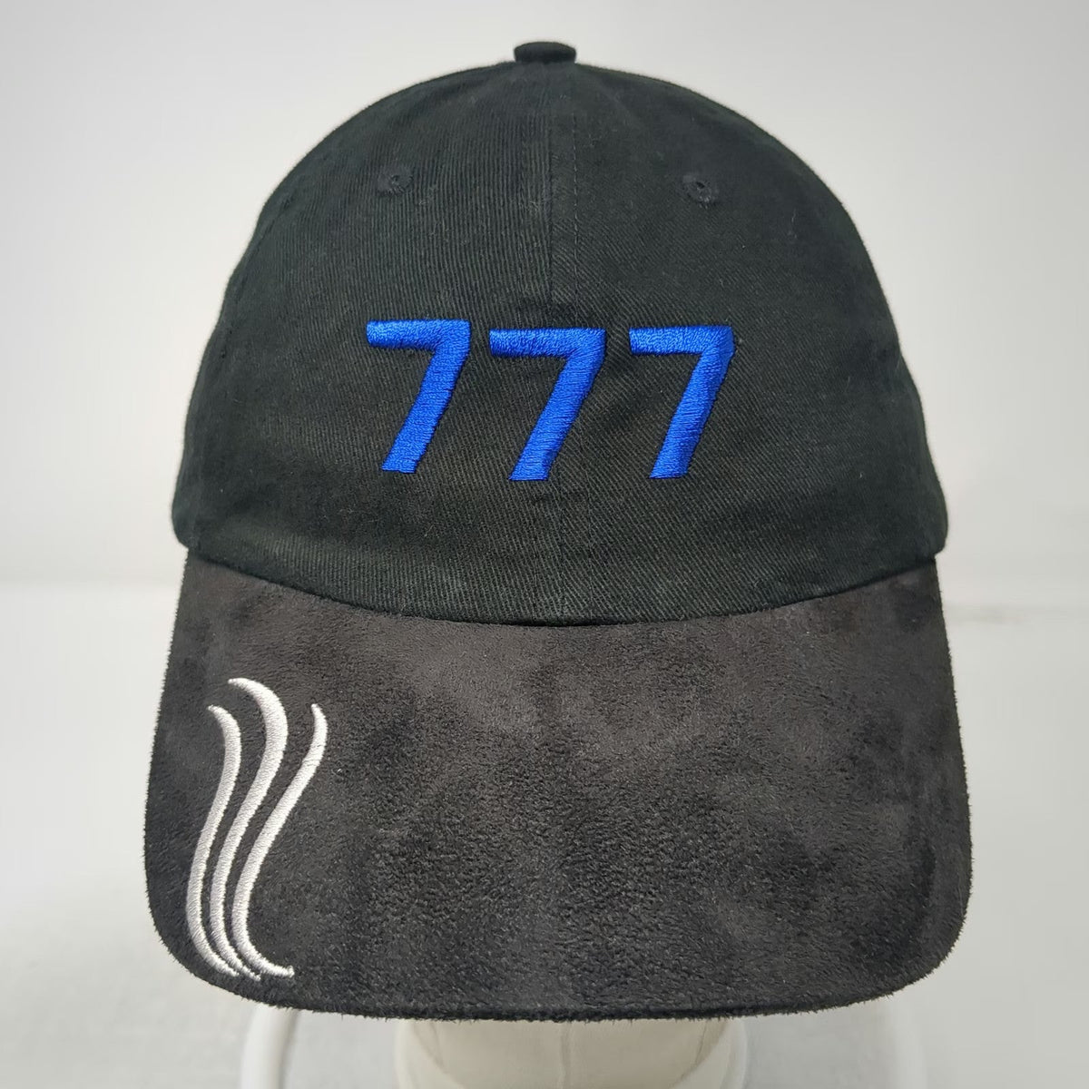 Boeing Baseball Cap Black One Size 777 Suede Brim Slideback Aviation Hat