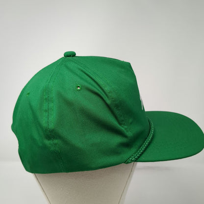 Yupoong 5 Panel Green Hat One Size Silent Floor tj Logo Rope Brim Snapback