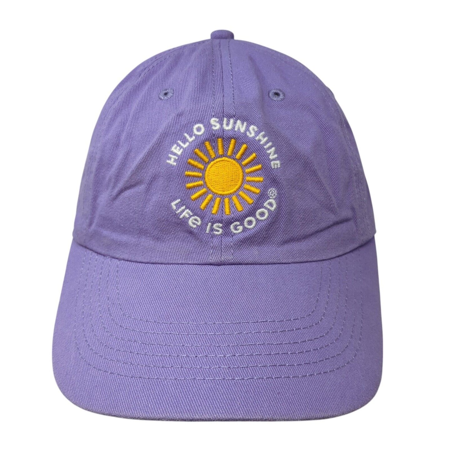 Hello Sunshine Life Is Good Slideback Hat Purple One Size Adjustable