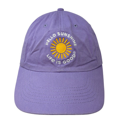 Hello Sunshine Life Is Good Slideback Hat Purple One Size Adjustable