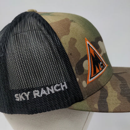 Sky Ranch Snapback Mesh Back Trucker Hat Camo OSFA Embroidered Logo