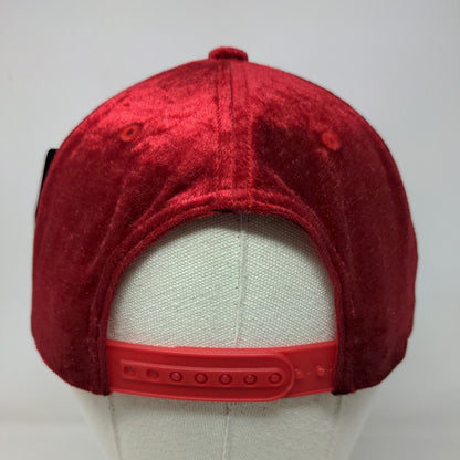 Cambridge Men's Snapback Hat Red Velour 100% Polyester Adjustable W/Tags
