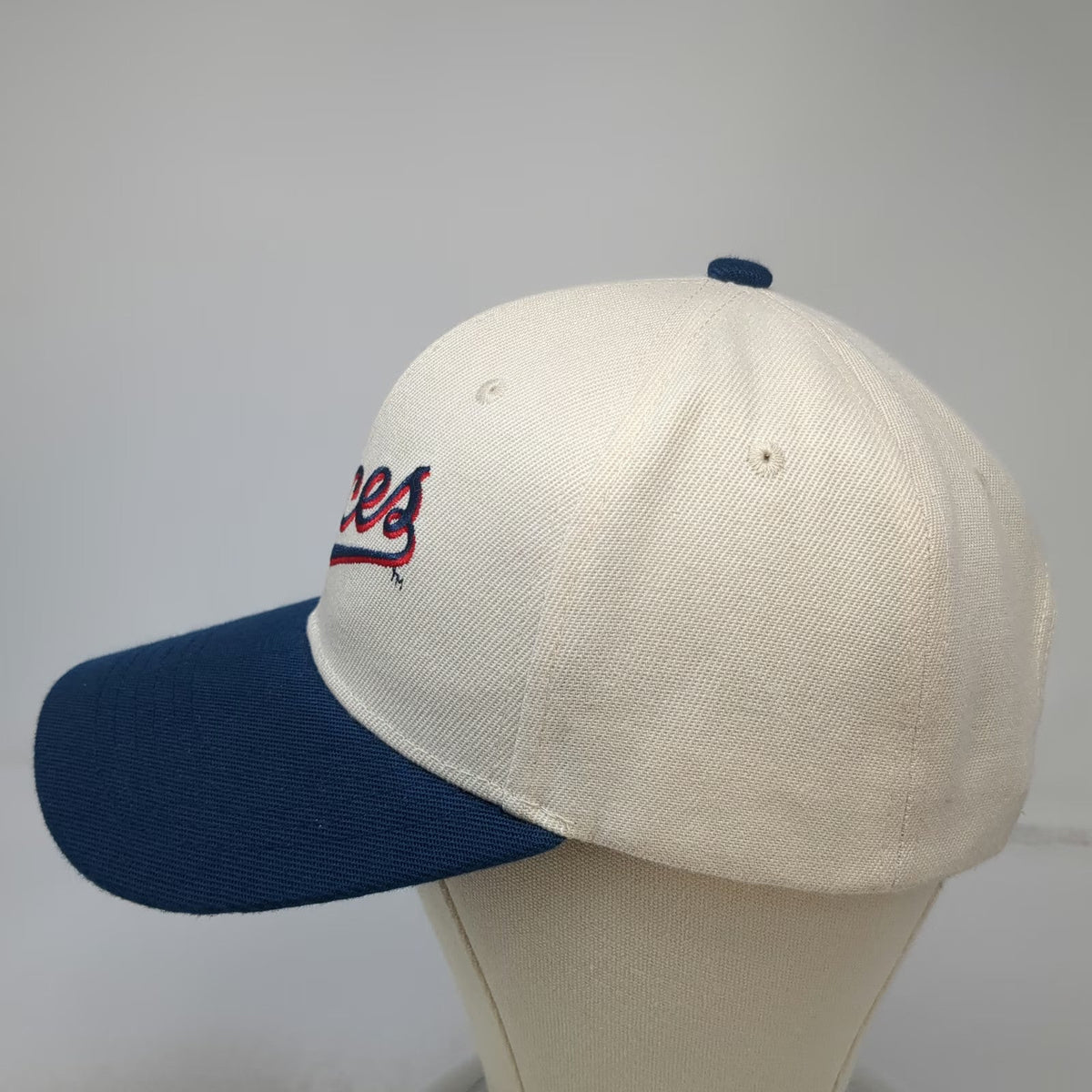Reno Aces Snapback Hat White Blue Red One Size Script Logo Structured Polyester