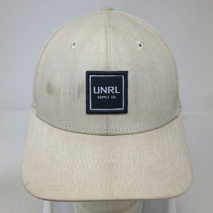 UNRL Snapback Beige One Size Square Patch Polyester Mid Pro Supply Co Hat