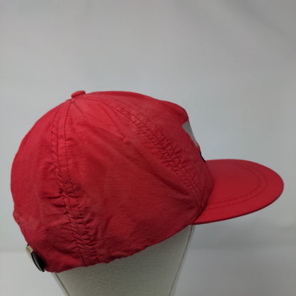 NW Nations Way Slideback Hat Red One Size Embroidered Leather Strap