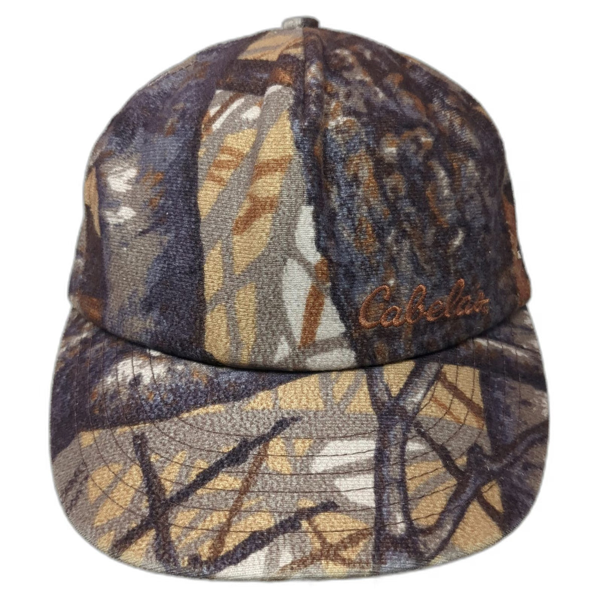 Cabelas Boys 5 Panel Brown Camo Snapback Hat Hunting Fishing Outdoor Gear