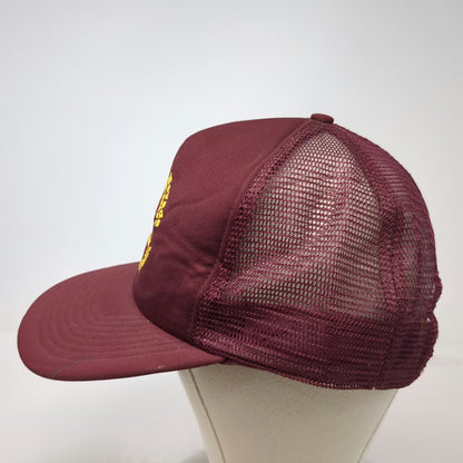 Mohr's Trucker Hat Red Yellow Horse Butt Fish Derby 1989 Monterey Mesh Vintage