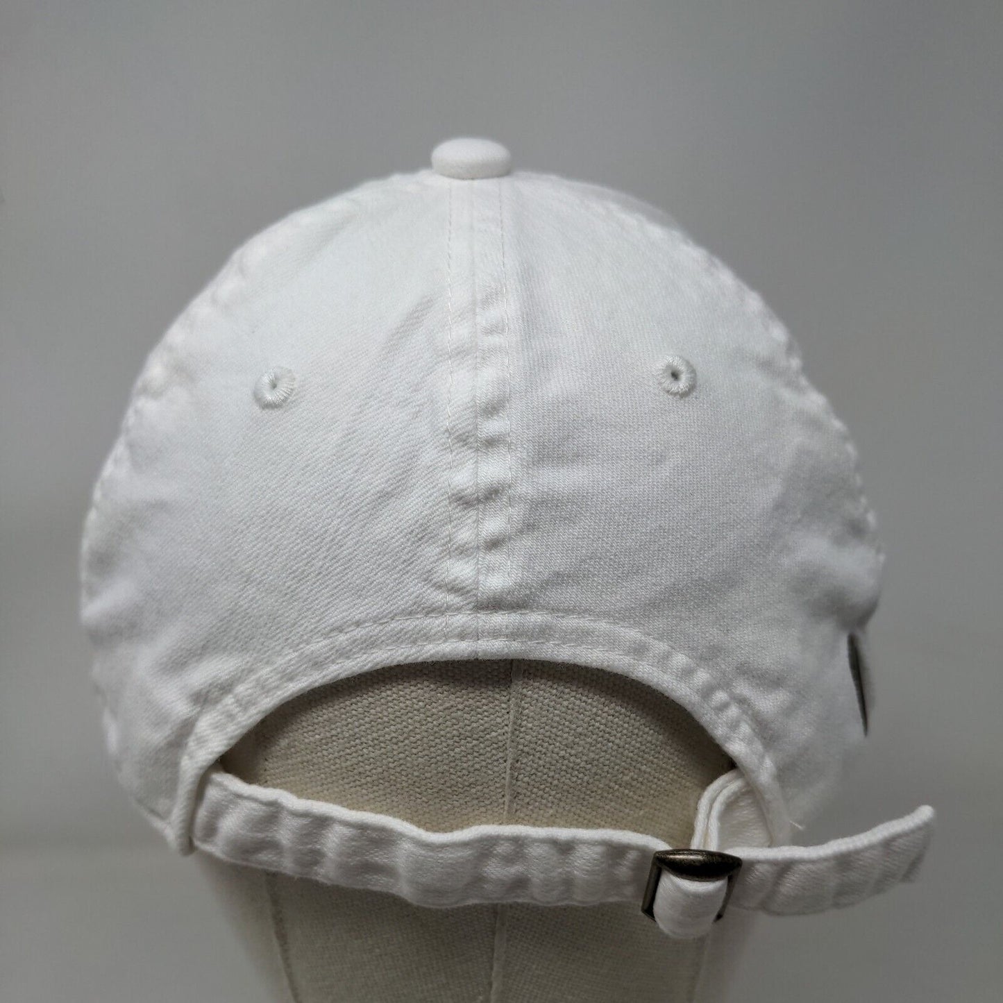Unbranded Slideback Hat White One Size Adjustable Vented Holes 6 Panel