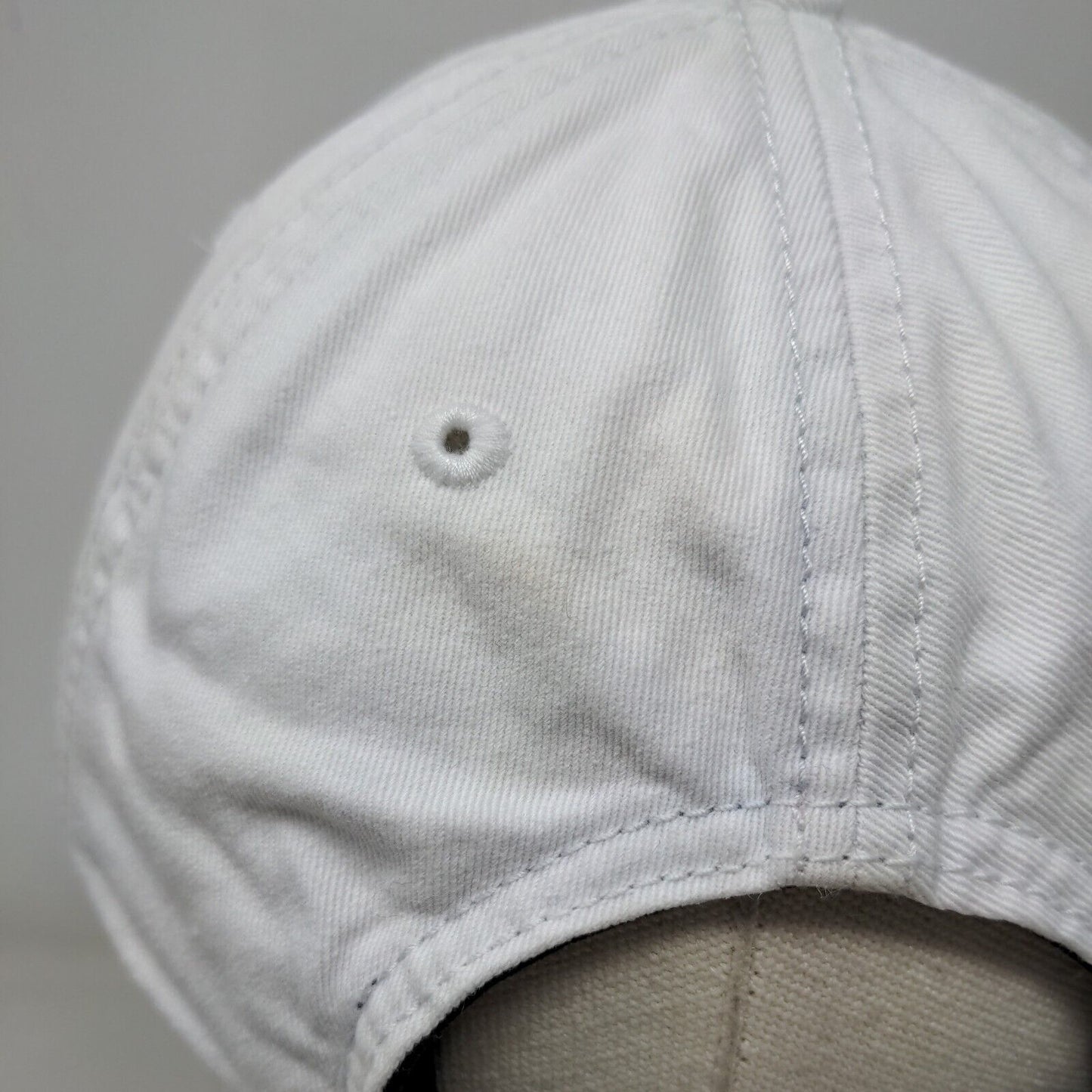 Tommy Hilfiger Slideback Hat White One Size Embroidered Leather Strap