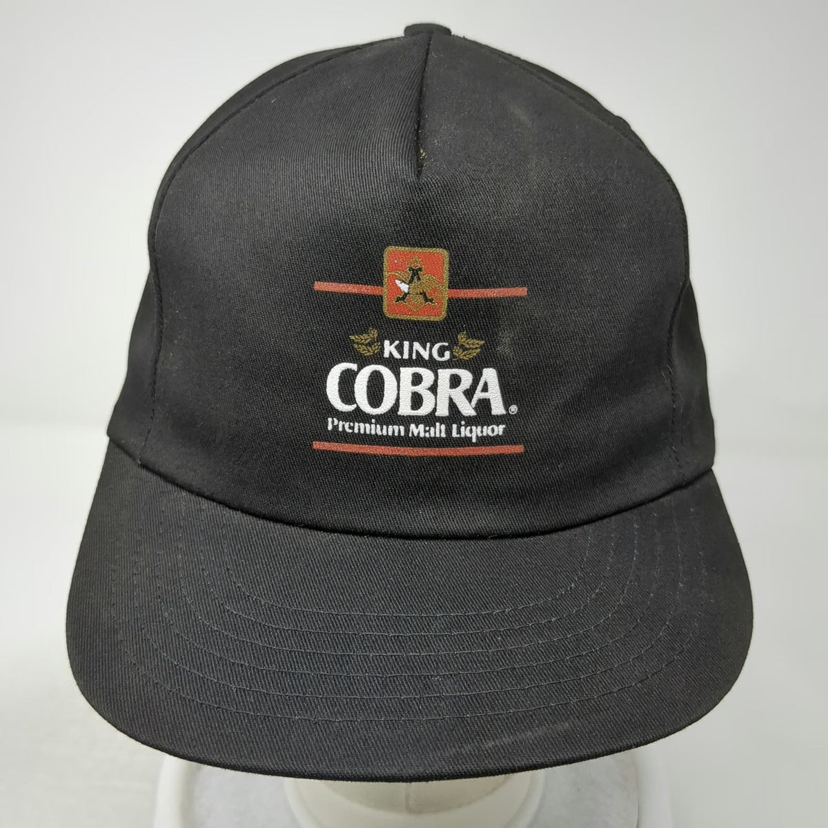 King Cobra Premium Malt Liquor Hat Black One Size 5 Panel Snapback Made in USA