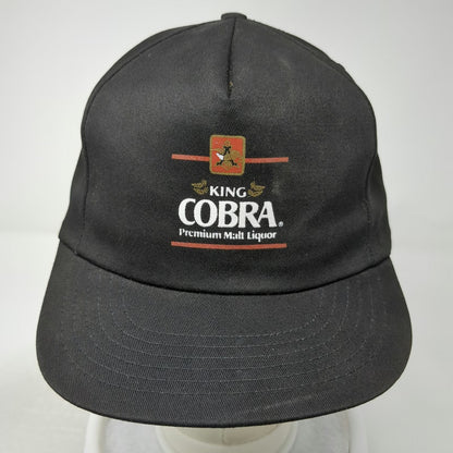 King Cobra Premium Malt Liquor Hat Black One Size 5 Panel Snapback Made in USA
