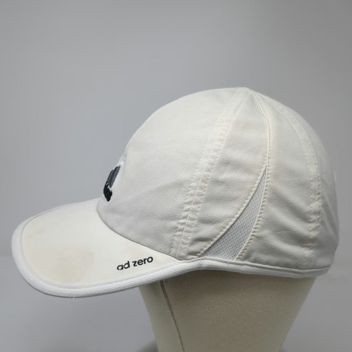 Adidas Baseball Cap White One Size Adizero Mesh Vented Strapback Running Hat
