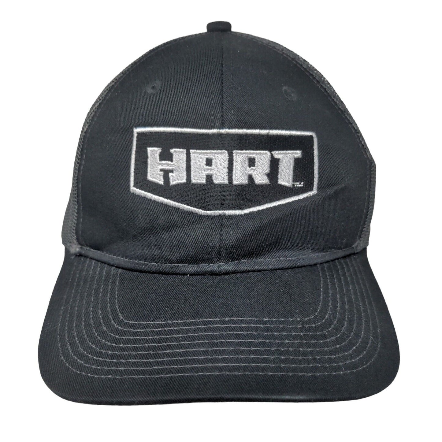 Hart Snapback Mesh Back Trucker Hat Black One Size Embroidered Port Authority