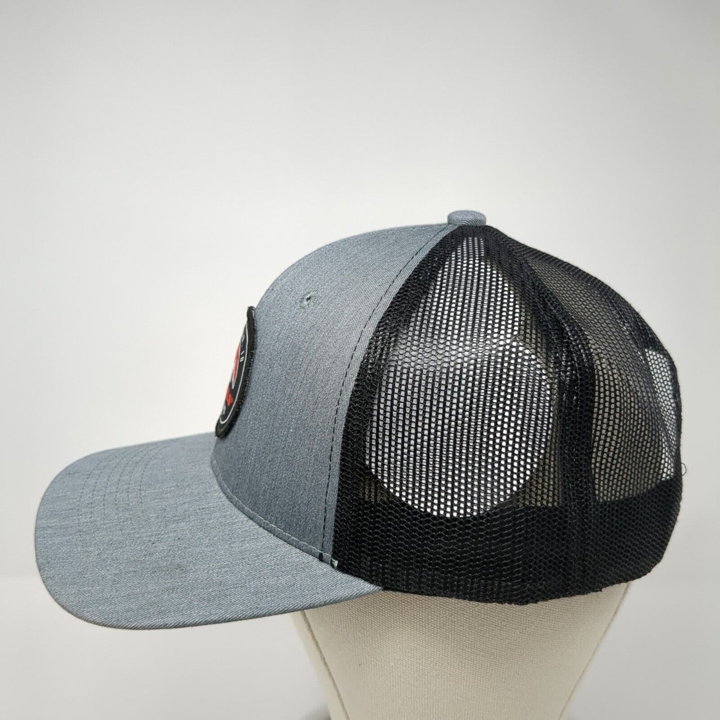 Scheels Meridian ID Patch Snapback Trucker Hat Gray One Size Mesh Back