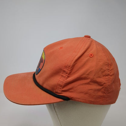 YOU KNOW! 5 Panel Orange One Size Hat Turtle Compass Rubber Patch Rope Snapback