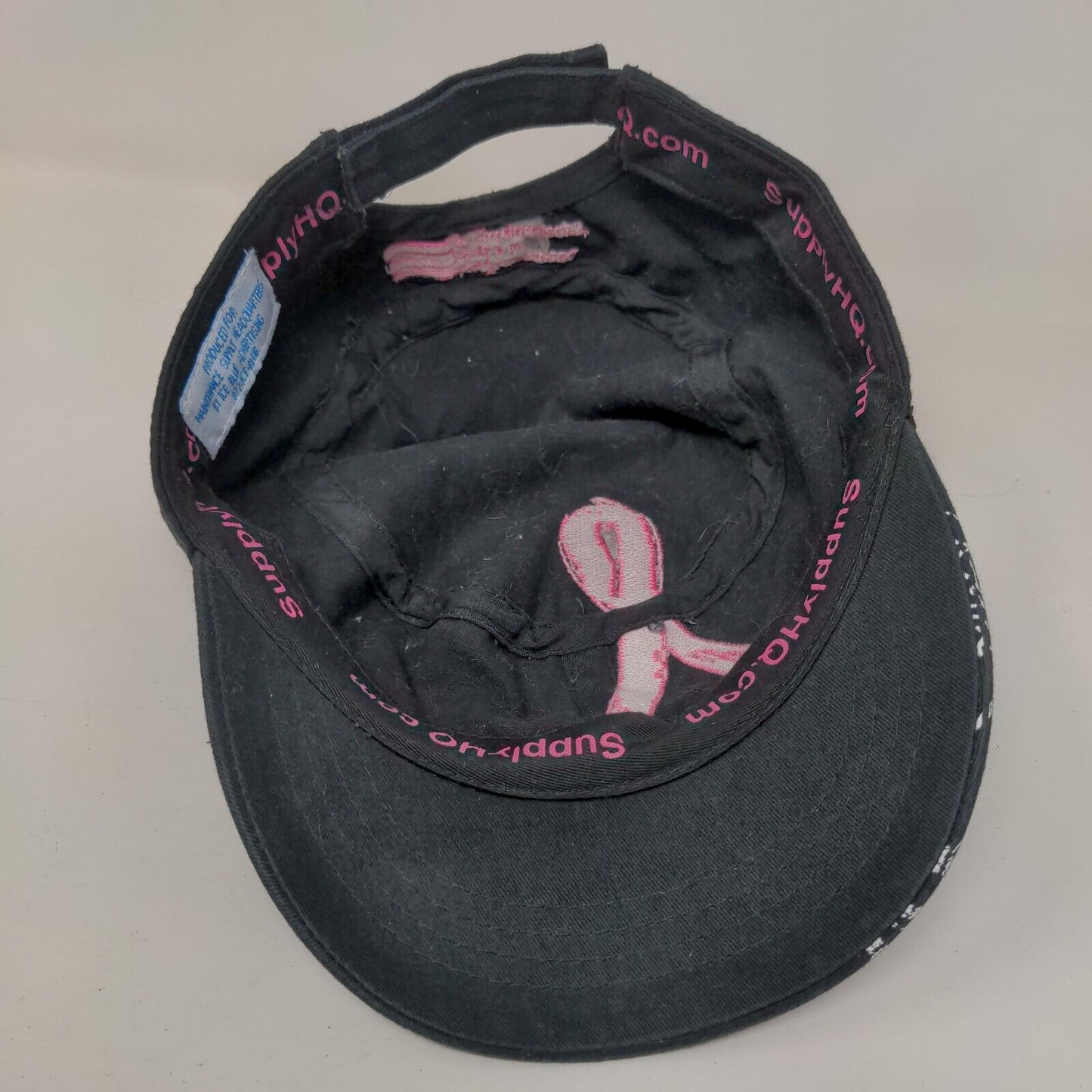 Breast Cancer Awareness Cadet Army Cap Black OS Maintenance Supply Headquarters