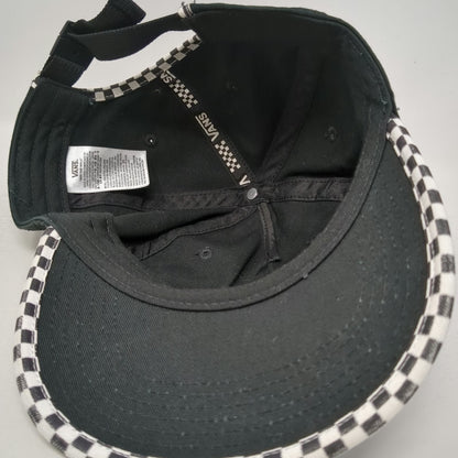 Vans 5 Panel Black One Size Hat Checkered Off The Wall Graphic Slideback