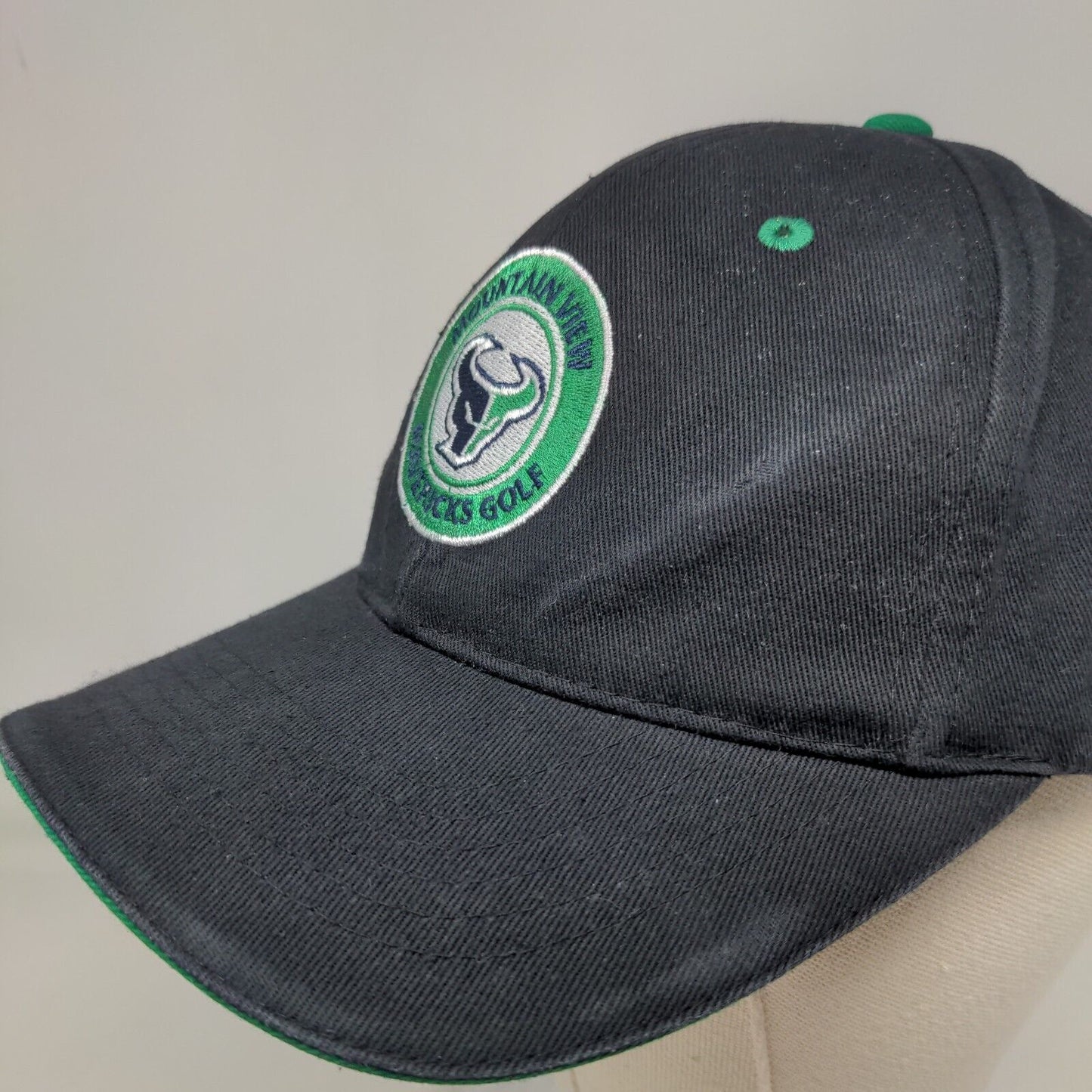 Mountain View Mavericks Golf Strapback Hat Black OS Adjustable Bucks Athletic