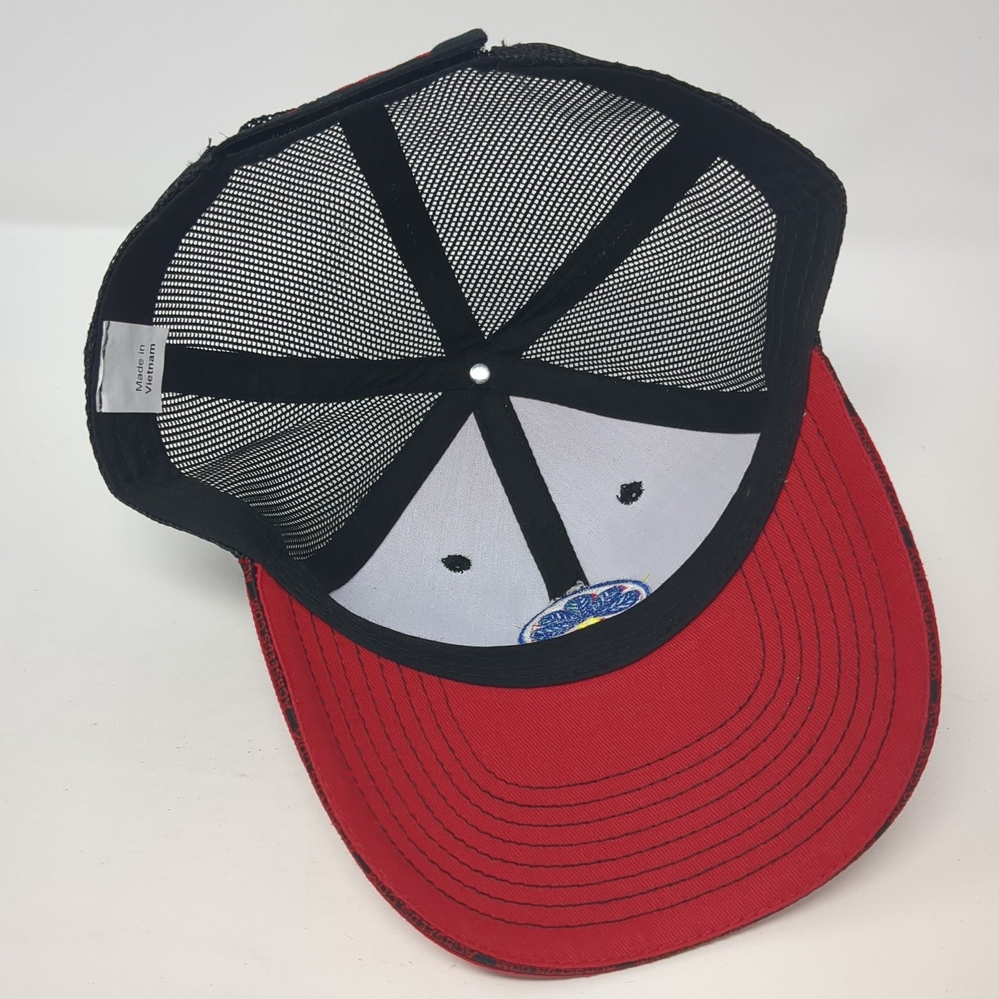 ACH Seeds Logo Strapback Trucker Hat Red One Size Mesh Back Embroidered