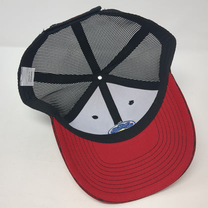 ACH Seeds Logo Strapback Trucker Hat Red One Size Mesh Back Embroidered