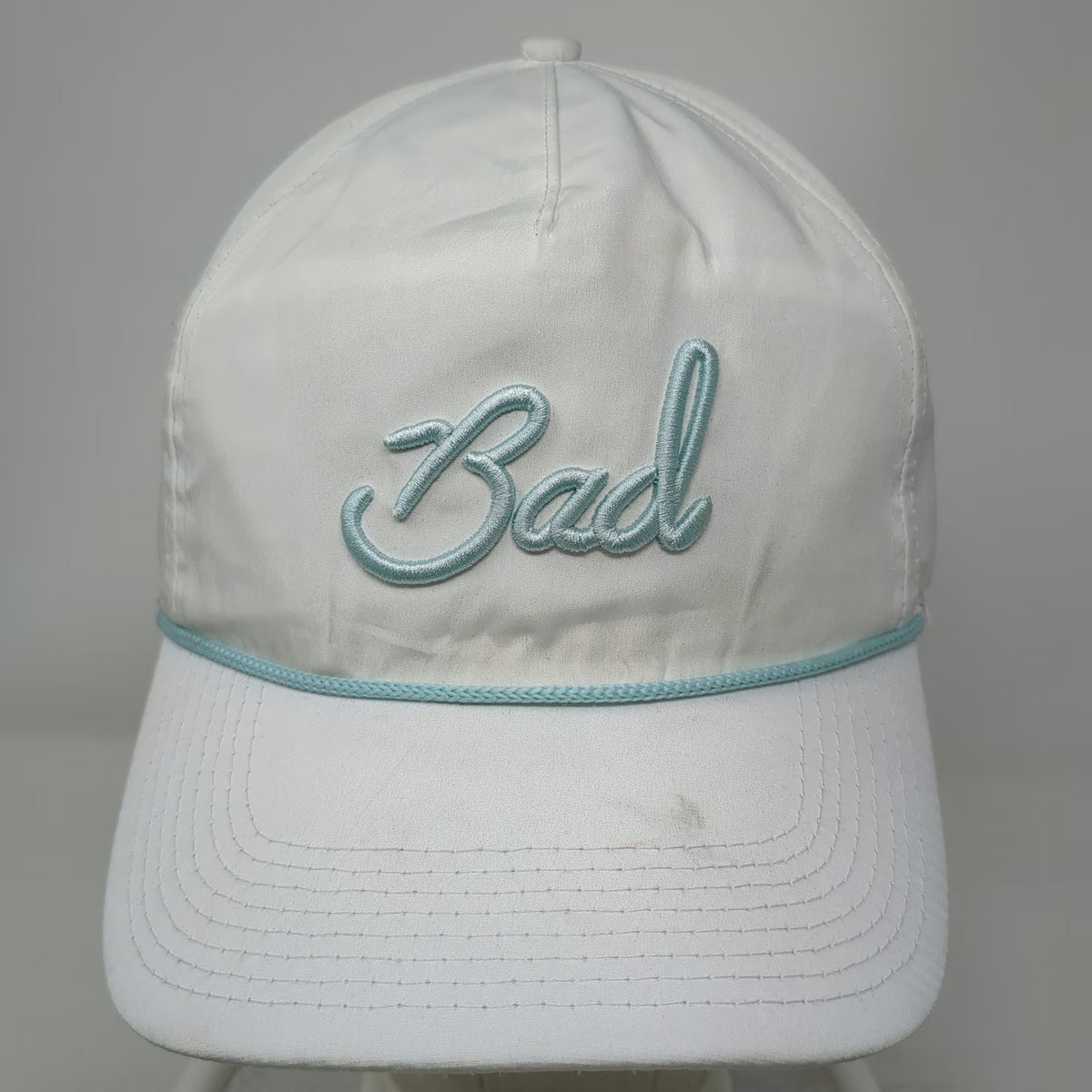 Bad Birdie 5 Panel White One Size Rope Snapback Script Bird Polyester Golf Hat