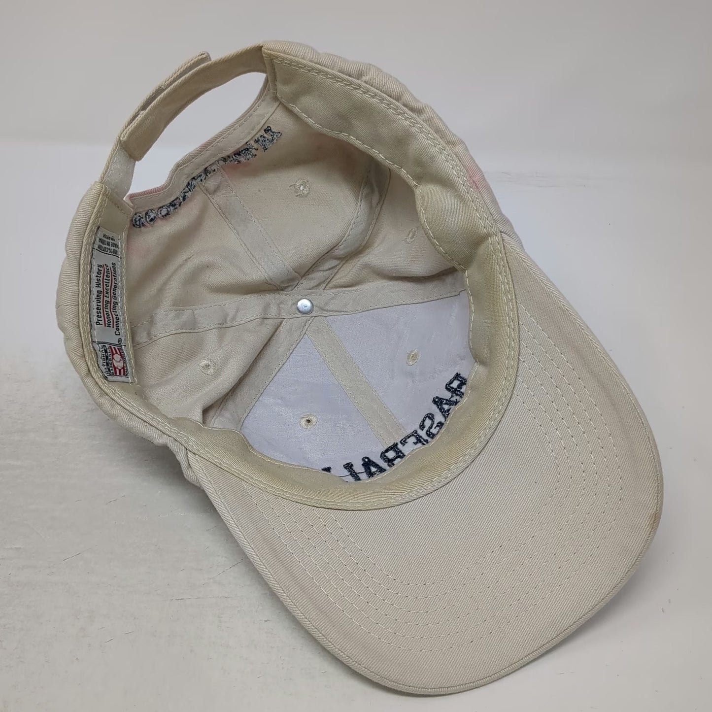 The Game Baseball Cap Beige One Size Hall of Fame Cooperstown NY USA Flag Hat